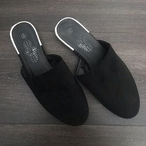 Black Suede Mules